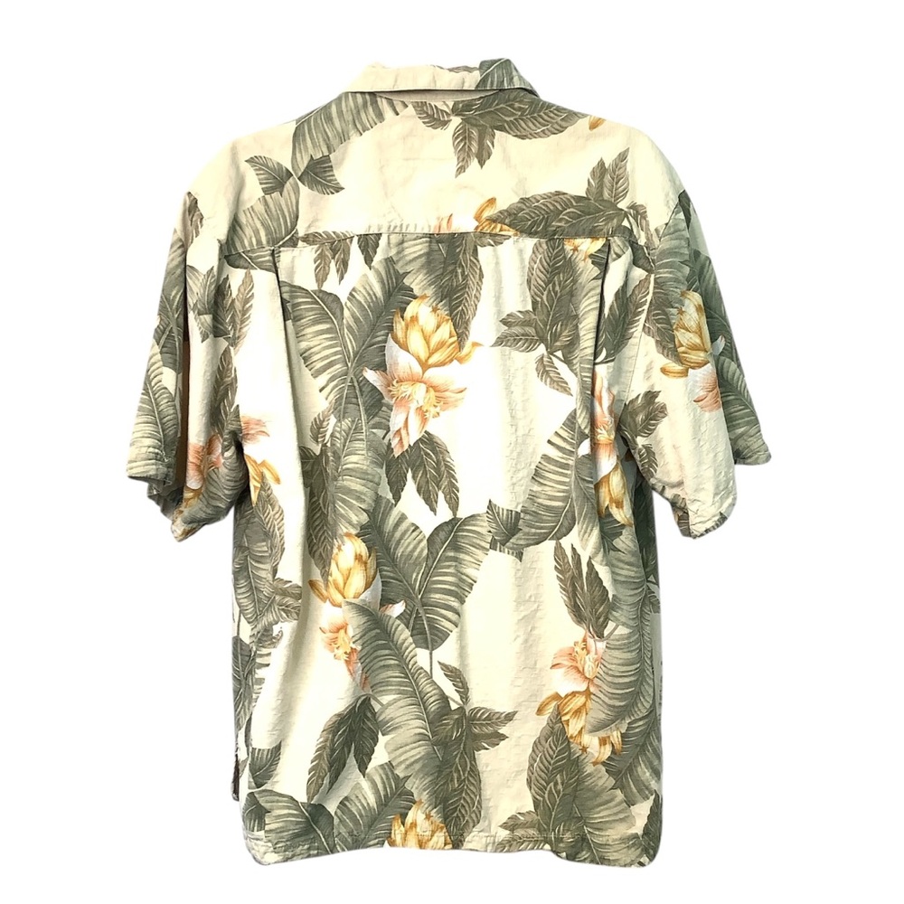 Jamaica Jaxx Mens Large 100% Silk Hibiscus Hawaiian Camp Shirt Travel - Picture 3 of 6